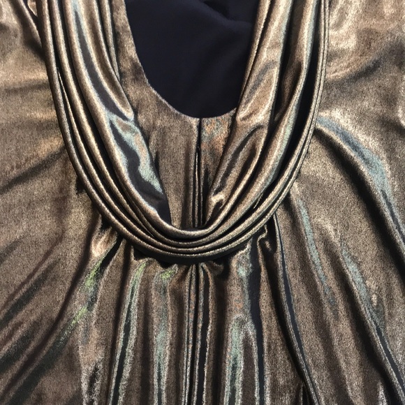 ⚜️ ABS -Allen Schwartz. SEXY HOT Gold lamé DRAPED & simply STUNNING !⚜️ - Picture 5 of 15